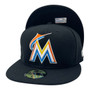 Miami Marlins New Era All Black Authentic Collection On-Field Home 59FIFTY Fitted Hat