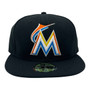 Miami Marlins New Era All Black Authentic Collection On-Field Home 59FIFTY Fitted Hat