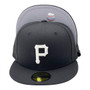 Pittsburgh Pirates New Era Black And White With Gray Bottom 59FIFTY Fitted Hat