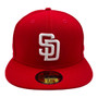 San Diego Padres New Era All Red With White Logo 59FIFTY Fitted Hat