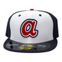 Atlanta Braves New Era White Front/Navy Bill Alternate Diamond Era 59FIFTY Fitted Hat