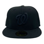 Washington Nationals New Era Black On Black 59FIFTY Fitted Hat