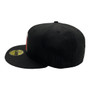 Los Angeles Angels New Era All Black And Gray Bottom And 2002 World Series Patch On Side 59FIFTY Fitted Hat