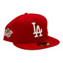Los Angeles Dodgers New Era All Red With 1988 World Series Patch Logo On Side 59FIFTY Fitted Hat