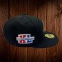 Pittsburgh Steelers New Era All Black/Red Under Visor With Super Bowl XL Patch On Side 59FIFTY Fitted Hat