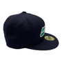 Seattle Seahawks New Era All Navy With Metallic Silver Logo 59FIFTY Fitted Hat