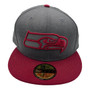 Seattle Seahawks New Era Dark Heather Gray With Burgundy Bill 59FIFTY Fitted Hat