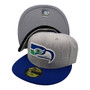 Seattle Seahawks New Era Heather Gray/Royal Blue Bill With Retro Logo 59FIFTY Fitted Hat
