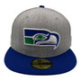 Seattle Seahawks New Era Heather Gray/Royal Blue Bill With Retro Logo 59FIFTY Fitted Hat