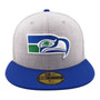 Seattle Seahawks New Era Heather Gray/Royal Blue Bill With Retro Logo 59FIFTY Fitted Hat