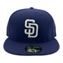 San Diego Padres New Era All Navy With White Logo 59FIFTY Fitted Hat