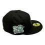 Seattle Mariners New Era 1980-1986 Logo All Black/Mint Bottom With 20TH Anniversary Patch On Side 59FIFTY Fitted Hat