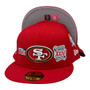 San Francisco 49ers New Era All Red With Super Bowl Patches All Over 59FIFTY Fitted Hat San Francisco 49ers New Era All Red With Super Bowl Patches All Over 59FIFTY Fitted Hat