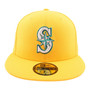 Seattle Mariners New Era All Gold/Pink Bottom With 2001 All Star Game Patch On Side 59FIFTY Fitted Hat