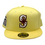 Seattle Mariners New Era Glow In The Dark Soft Yellow/Orange Bottom With 40TH Anniversary Patch On Side 59FIFTY Fitted Hat