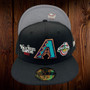 Arizona Diamondbacks New Era All Black With 2001 World Series Patches In The Front 59FIFTY Fitted Hat