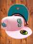 Seattle Mariners New Era All Pink/Teal Bottom With 2001 All Star Game Patch On Side 59FIFTY Fitted Hat