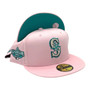 Seattle Mariners New Era All Pink/Teal Bottom With 2001 All Star Game Patch On Side 59FIFTY Fitted Hat