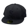 Chicago White Sox New Era Black On Black With Black Bottom 59FIFTY Fitted Hat