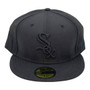 Chicago White Sox New Era Black On Black With Black Bottom 59FIFTY Fitted Hat