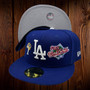 Los Angeles Dodgers New Era All Royal Blue/Gray Bottom With World Series Patches All Over 59FIFTY Fitted Hat
