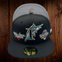 Florida Marlins New Era All Black/Gray Bottom With 1997 World Series Patches 59FIFTY Fitted Hat