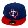 Texas Rangers New Era All Dark Royal Blue/Red Bill/Red Button With State Logo Diamond Era 59FIFTY Fitted Hat