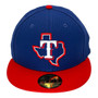 Texas Rangers New Era All Dark Royal Blue/Red Bill/Red Button With State Logo Diamond Era 59FIFTY Fitted Hat