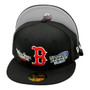 Boston Red Sox New Era All Black/Gray Bottom With 2004 World Series Patches 59FIFTY Fitted Hat