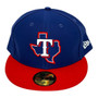 Texas Rangers New Era All Dark Royal Blue/Red Bill With State Logo Diamond Era 59FIFTY Fitted Hat 2