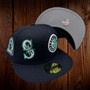 Seattle Mariners New Era All Navy/Gray Bottom With Patches All Over 59FIFTY Fitted Hat
