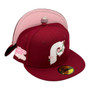 Philadelphia Phillies New Era Burgundy/Flowers With 1980 World Series Patch On Side 59FIFTY Fitted Hat