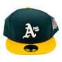 Oakland Athletics New Era Dark Green/Gold With 1989 World Series Patch On Side 59FIFTY Fitted Hat