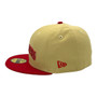 Seattle Mariners New Era Script Vegas Gold/Scarlet Bill With Kelly Green Bottom With Kingdome Patch On Side 59FIFTY Fitted Hat