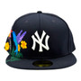 New York Yankees New Era All Navy With Blooming Flowers 59FIFTY Fitted Hat