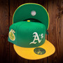 Oakland Athletics New Era Kelly Green/Yellow Bill With Green Bottom And 1973 World Series Patch On Side 59FIFTY Fitted Hat