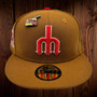 Seattle Mariners New Era PB&J Metallic Silver Outline Toasted Peanut/Front Door Red Bottom With 25TH Anniversary Patch On Side 59FIFTY Fitted Hat
