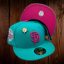 San Diego Padres New Era Teal/Hot Pink Bottom With 1992 All-Star Game Patch On Side 59FIFTY Fitted Hat