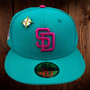 San Diego Padres New Era Teal/Hot Pink Bottom With 1992 All-Star Game Patch On Side 59FIFTY Fitted Hat