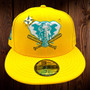 Oakland Athletics New Era Canary Yellow/Teal Bottom With 50TH Anniversary Patch On Side 59FIFTY Fitted Hat