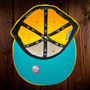Oakland Athletics New Era Canary Yellow/Teal Bottom With 50TH Anniversary Patch On Side 59FIFTY Fitted Hat