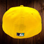 Milwaukee Brewers New Era Canary Yellow/Teal Bottom With 1982 American League Champs Patch On Side 59FIFTY Fitted Hat