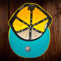 Milwaukee Brewers New Era Canary Yellow/Teal Bottom With 1982 American League Champs Patch On Side 59FIFTY Fitted Hat