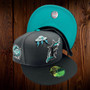 Florida Marlins New Era Charcoal Gray/Black Bill And Teal Bottom With 1993 Inauguration Patch On Side 59FIFTY Fitted Hat