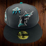 Florida Marlins New Era Charcoal Gray/Black Bill And Teal Bottom With 1993 Inauguration Patch On Side 59FIFTY Fitted Hat