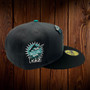 Florida Marlins New Era Charcoal Gray/Black Bill And Teal Bottom With 1993 Inauguration Patch On Side 59FIFTY Fitted Hat