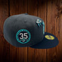 Seattle Mariners New Era Charcoal Gray/Navy Bill And Teal Bottom With 35TH Anniversary Patch On Side 59FIFTY Fitted Hat