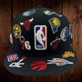 NBA New Era All Black/Gray Bottom NBA All Over Logos 59FIFTY Fitted Hat
