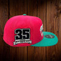 San Antonio Spurs Mitchell & Ness Hot Pink/Teal Bill and Orange Bottom With 35th Anniversary Fitted Hat