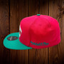 San Antonio Spurs Mitchell & Ness Hot Pink/Teal Bill and Orange Bottom With 35th Anniversary Fitted Hat